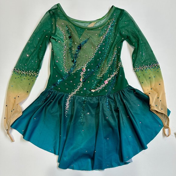 New Figure Skating Dress Size 10 (5~8T) with Hair Scrunchies (120~130cm) - Picture 7 of 12